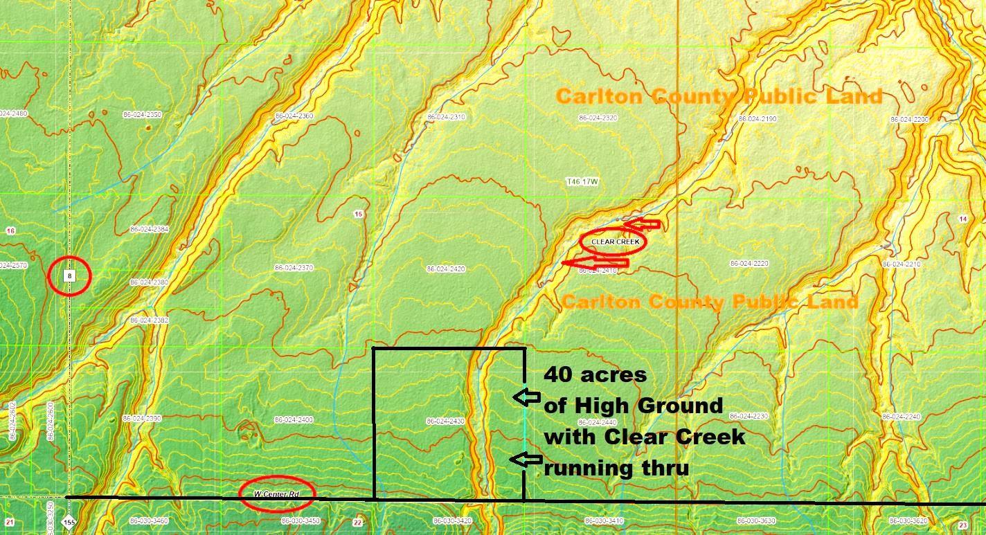 XX40 acres W Center Road , Clear Creek Unorg. Terr., MN 55707